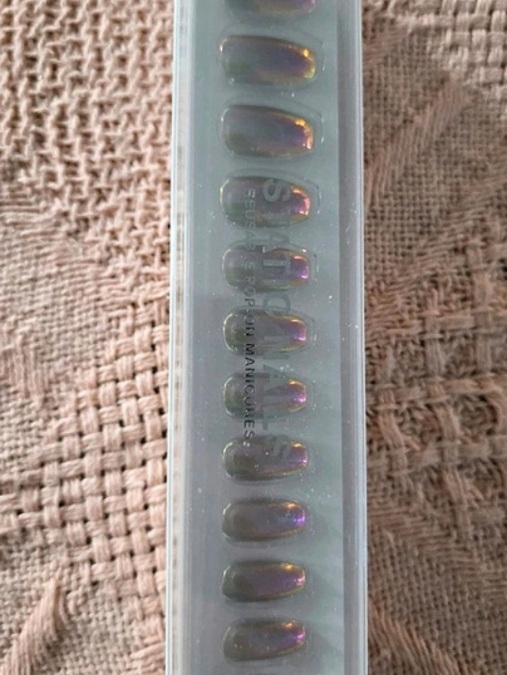 Static Nails Reusable Pop-On Manicure Purple & Gray Press-On Nails